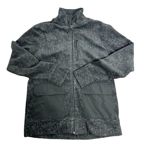 Old Navy Mens‎ Size M Gray Microfleece Mock Neck Zip Shacket NWT - Picture 1 of 7